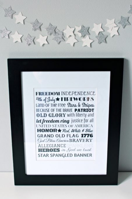 4th of July Subway Art Free Printable