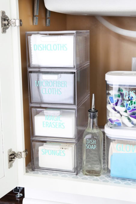 Acrylic Stacked Drawers with Vinyl Labels