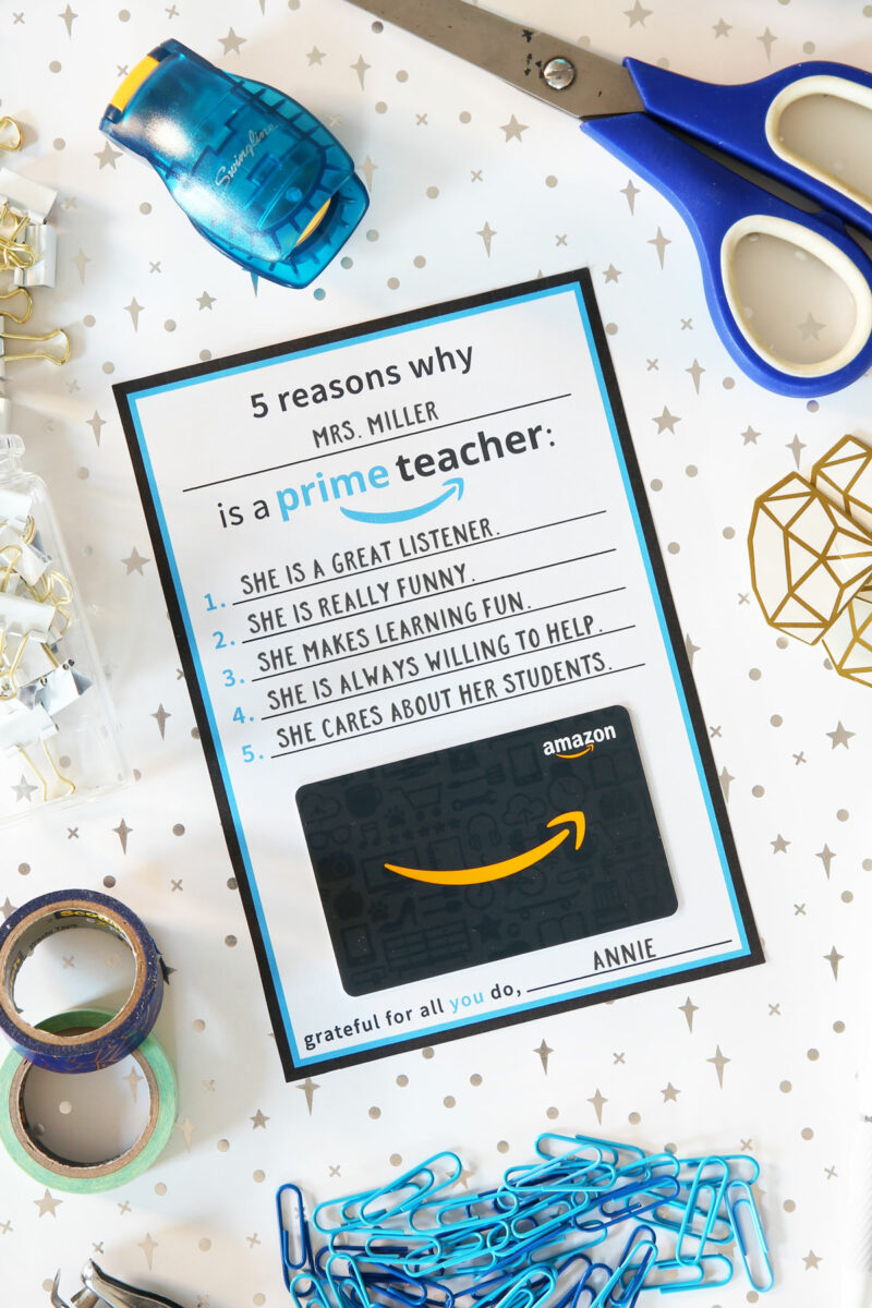Amazon Teacher Gift Idea with Gift Card Holder