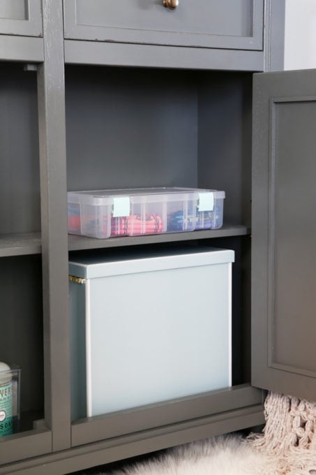 Art Supplies in Cabinet