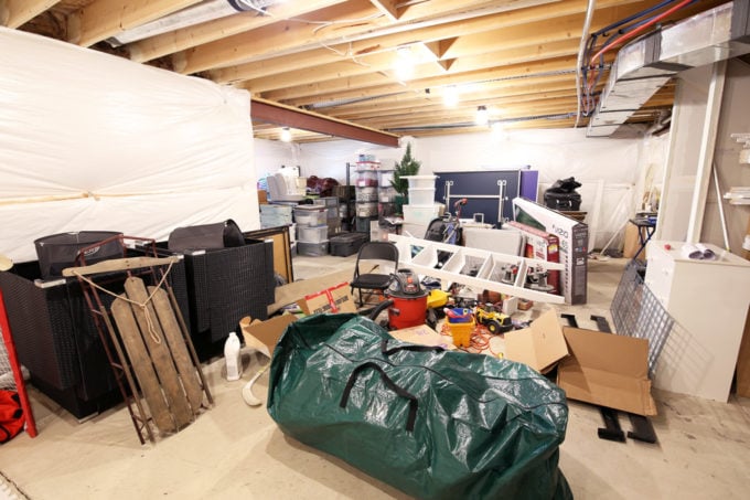 Messy Basement Before Photo