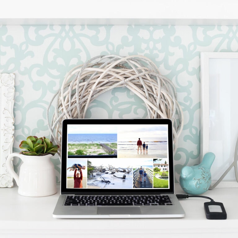 Laptop with organized digital photos