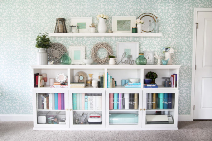 IKEA BESTA storage unit in an organized home office