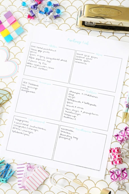 Free Printable Packing List