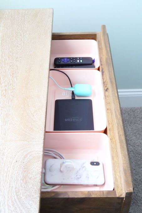 DIY Charging Station in Nightstand Drawer