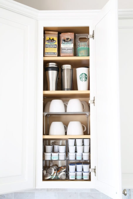 Organized Coffee Cabinet