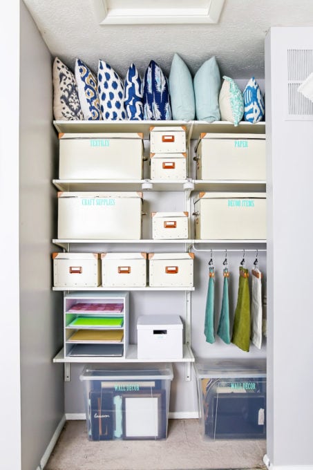 Organized Craft Room Closet