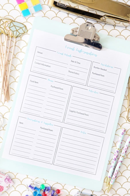 Party Planning Free Printable