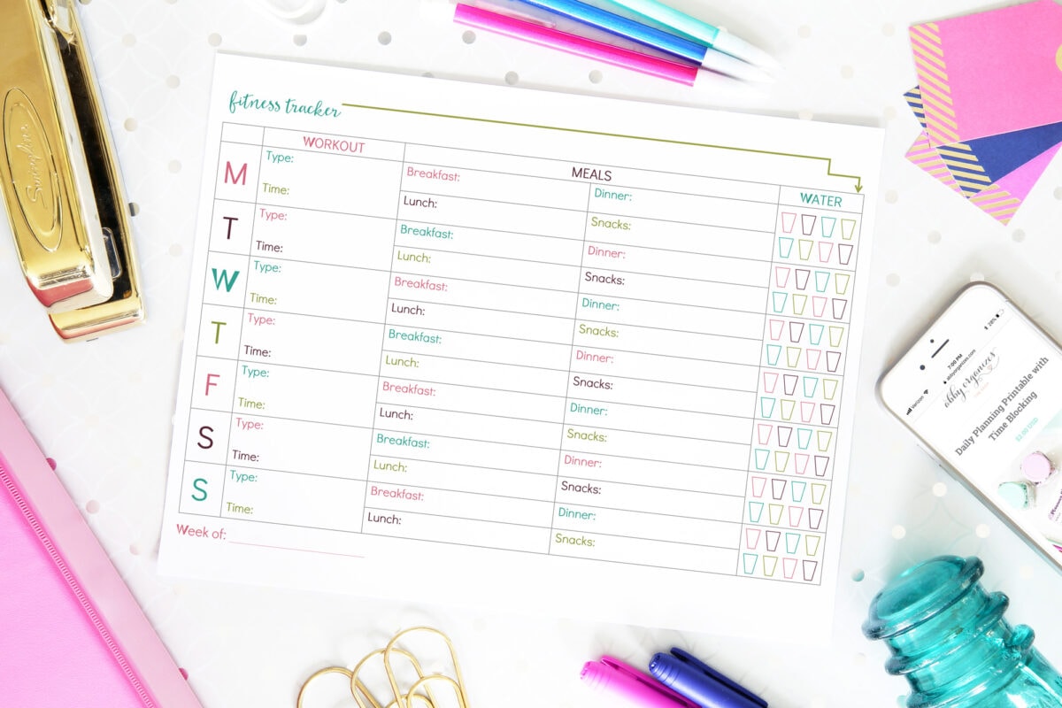 Free printable fitness tracker