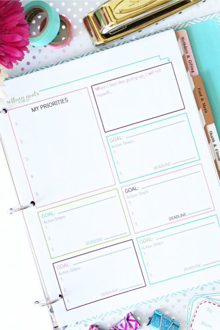 Free Printable for Setting Goals by Priority