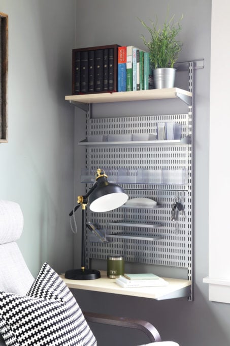 Pegboard in Organized Home Office