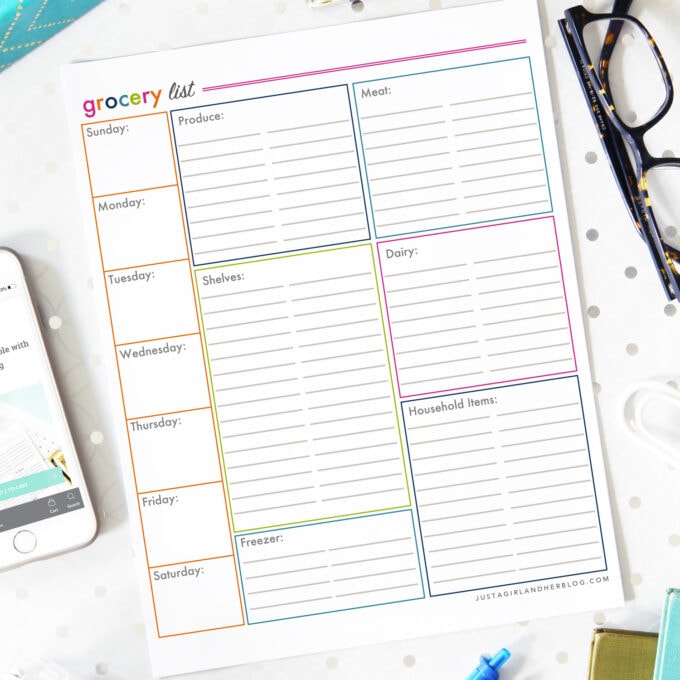 Grocery Shopping List Free Printable