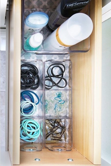 Organized Hair Items in Bathroom Drawer