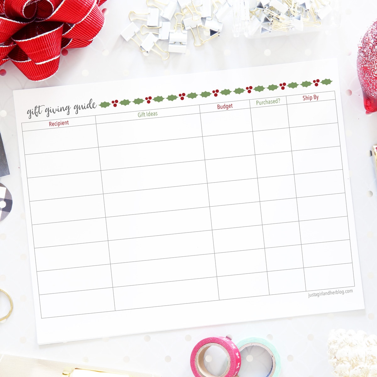 5 Free Holiday Printables