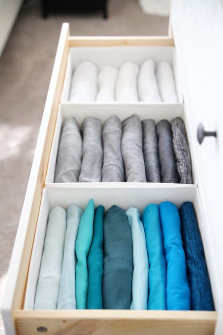 Drawer with File Fold Clothing, KonMari Method