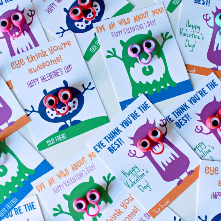 Free Printable Cute Monster Valentines