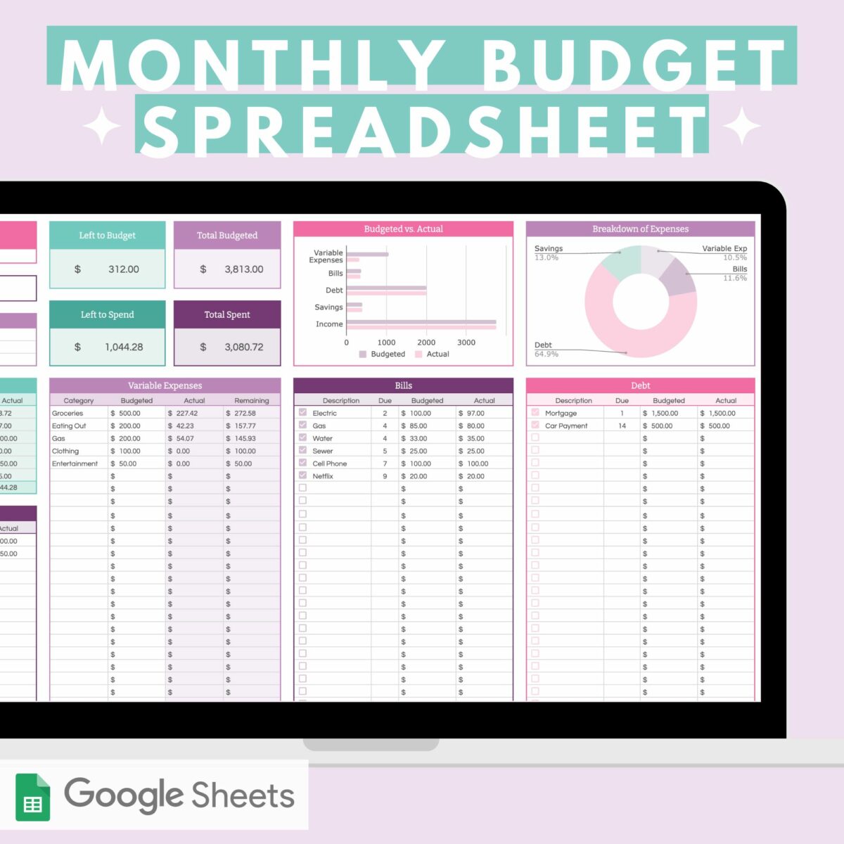 Monthly Budget Spreadsheet | abbyorganizes.com