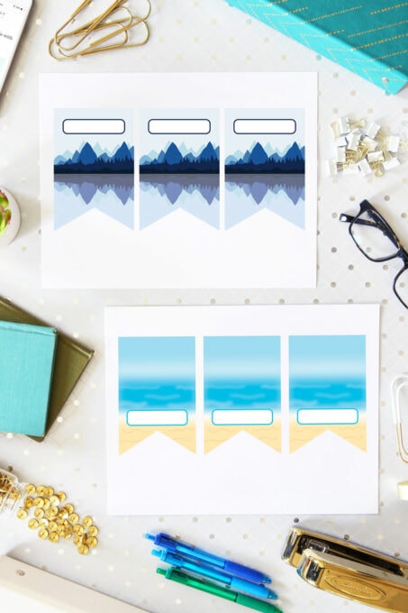 Mountain and Beach Banners Free Printables