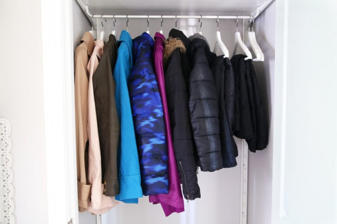 Organized coat closet