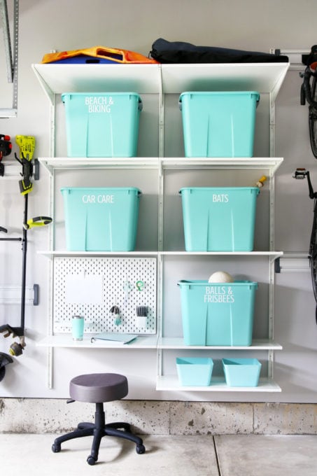 Organized Bins in Garage