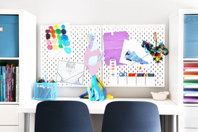 IKEA SKADIS Pegboards in an Organized Tween Hangout Room