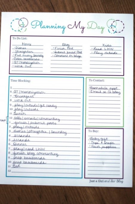 Time Blocking Free Printable