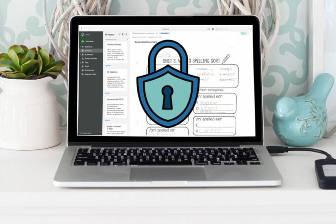 Laptop computer with secure information
