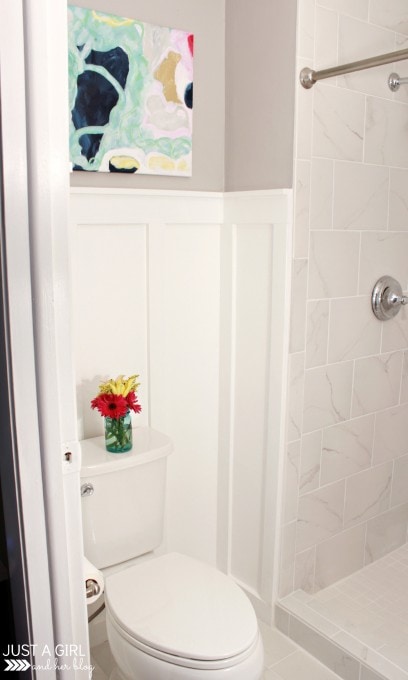 This is an incredible transformation of an entire home from ugly and outdated to light, bright, and beautiful! Pop over to the post to see the whole before and after home tour!