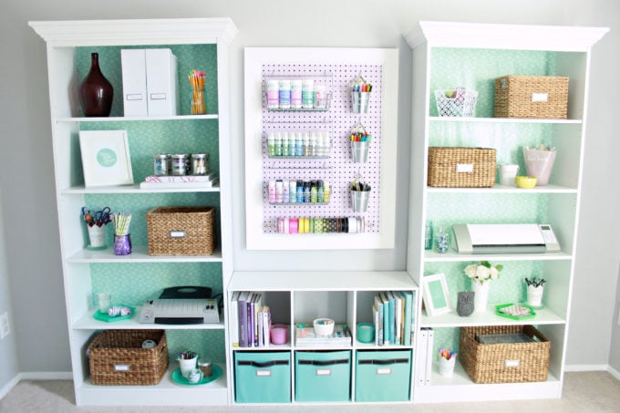Bookshelves for Storage in a Small Office in a Townhouse