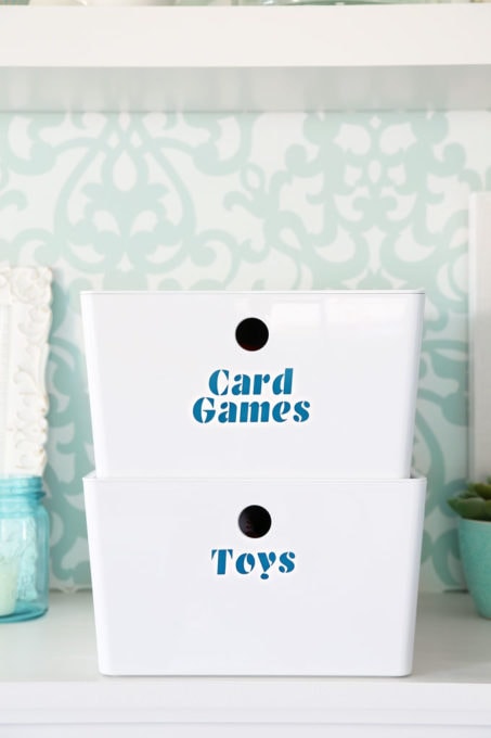 Bins with Vinyl Labels