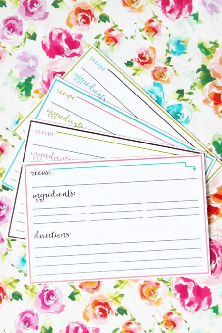 Free Printable Recipe Cards
