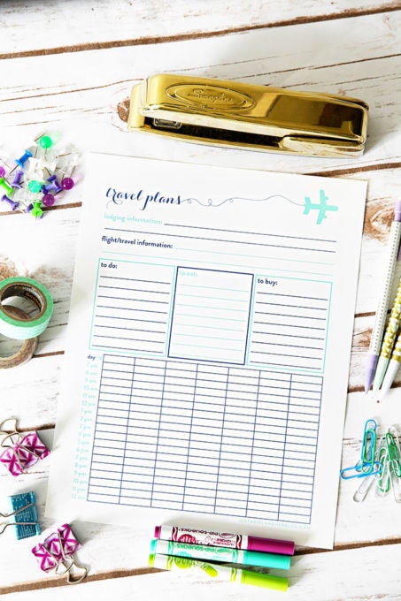 Travel Plans Free Printable