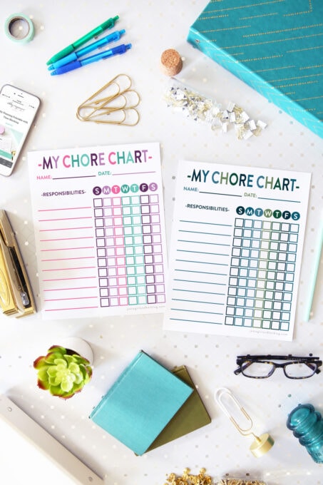 Free Printable Chore Charts for Boys and Girls